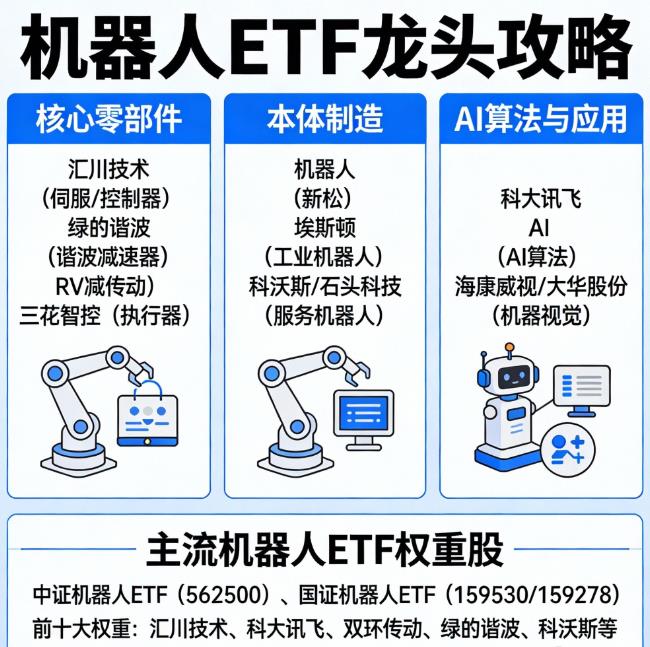 机器人ETF包含哪些龙头公司？