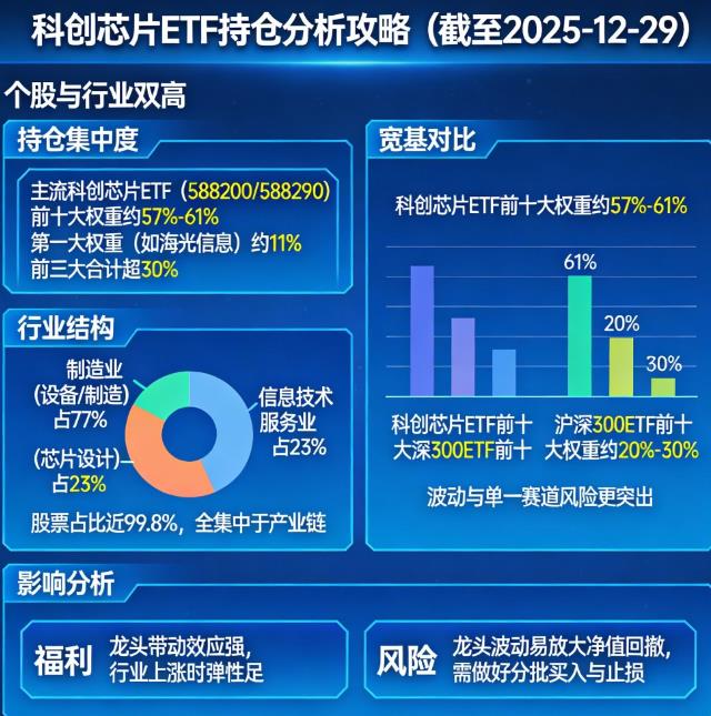 科创芯片ETF持仓集中度高不高？