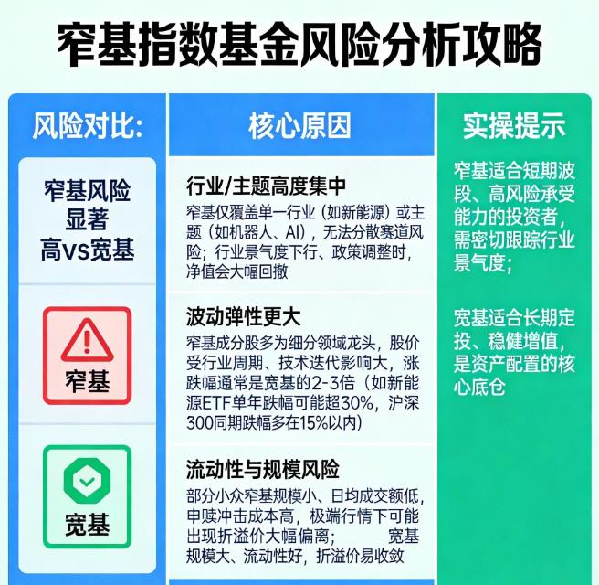 窄基指数基金风险是不是更高？