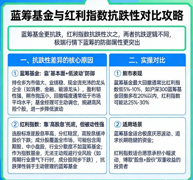 蓝筹基金和红利指数哪个更抗跌？