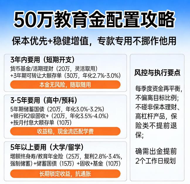 给孩子准备的50万教育金如何稳健投