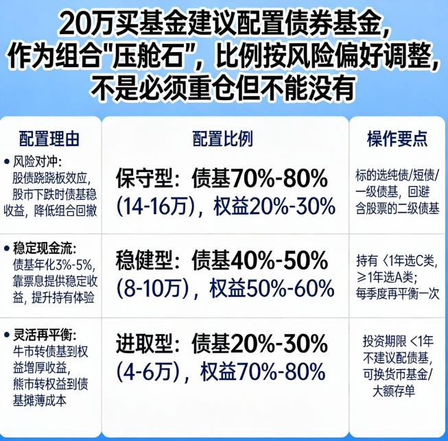 20万买基金,要不要同时买债券基金?