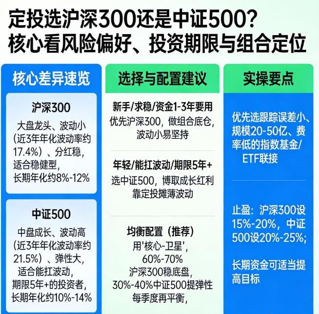 基金定投选沪深300还是中证500？