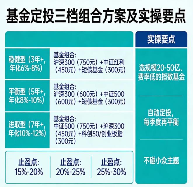 基金定投每月1500元，选什么组合？