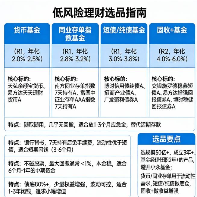 风险低收益稳定的基金有哪些推荐?