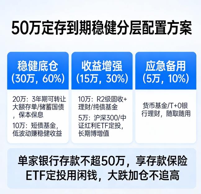 定期存款到期了，50万怎么理财更划算？