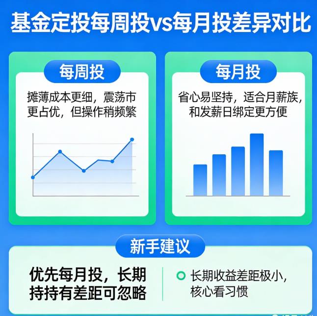 基金定投每周投还是每月投更划算?