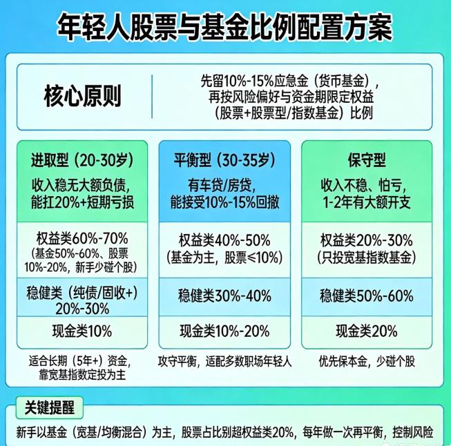 年轻人资产配置，股票和基金比例如何定？