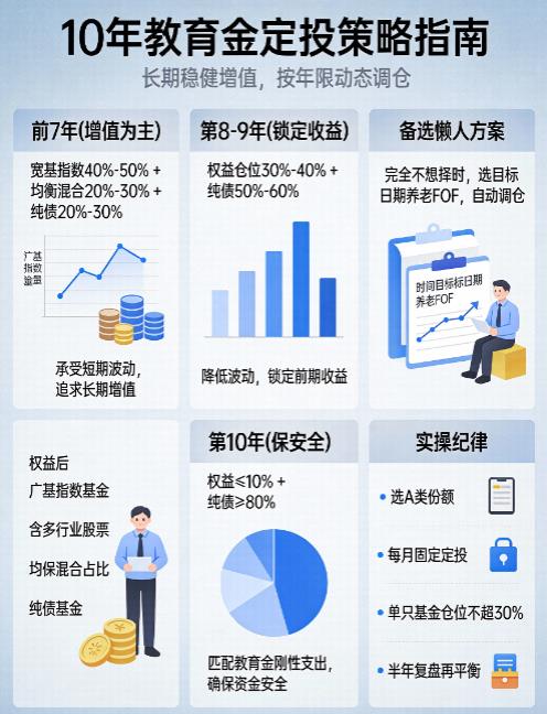 理财小白想攒教育金,定投周期10年,该选什么类型基金?