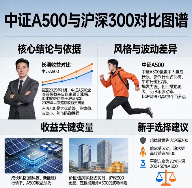 定投A500指数基金，和沪深300定投相比哪个收益更高？​