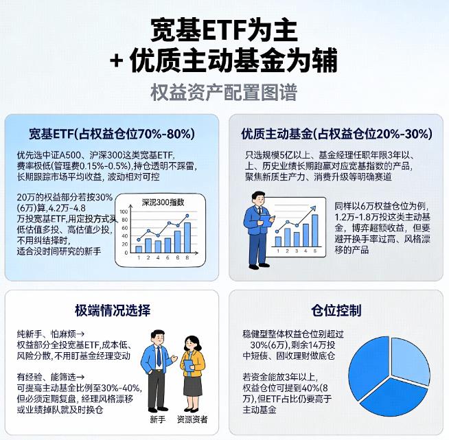 想配置部分权益资产,20万闲钱投ETF还是主动基金?