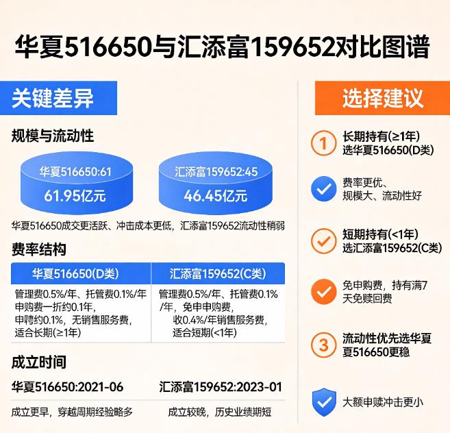 华夏中证细分有色ETF（516650）和汇添富（159652）哪个收益好？​