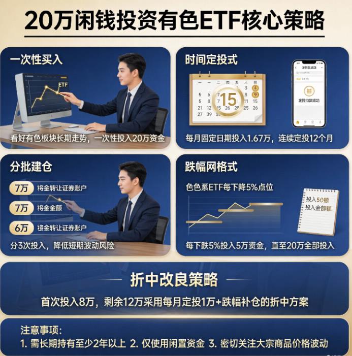 20万闲钱投有色ETF，该一次性买入还是分批建仓？