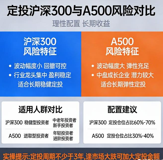 定投A500基金,和定投沪深300相比风险哪个更低?