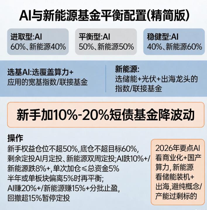 2026年人工智能主题基金和新能源基金怎么平衡配置?