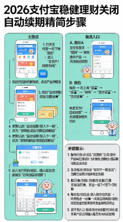 2026年支付宝稳健理财怎么取消自动续期?操作步骤是什么?