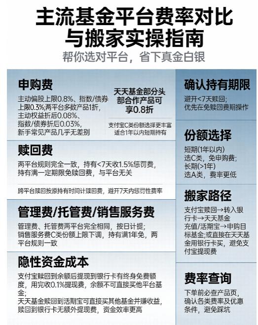 2026年基金搬家到天天基金，和支付宝的费率对比哪个低？