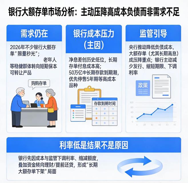 2026年银行大额存单下架，是不是因为存款利率太低没人买？