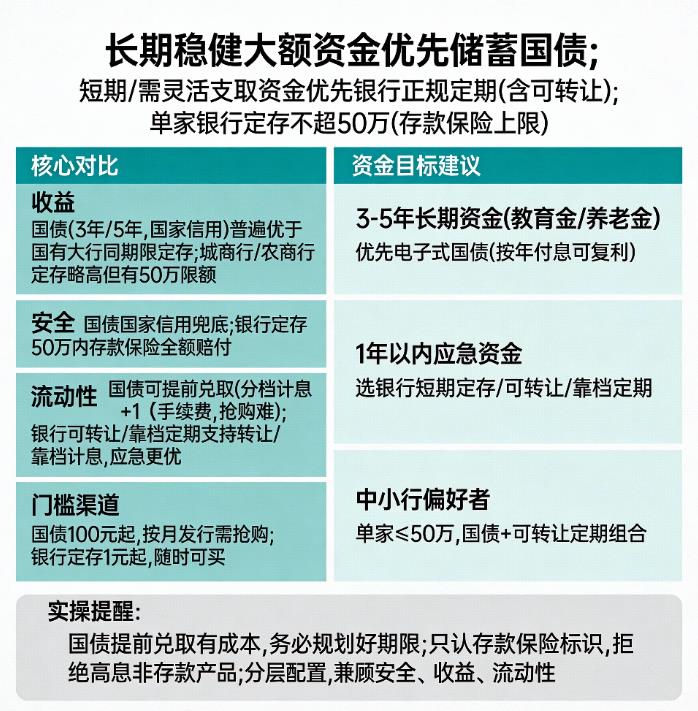 2026年银行大额存单下架后，存定期还是买国债更划算？