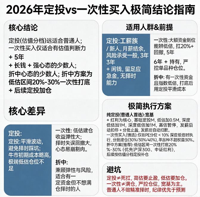 2026年指数基金定投和一次性买入，哪种方式更适合普通人？