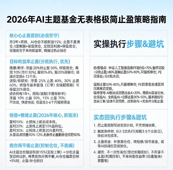 2026年人工智能主题基金止盈策略是什么?涨多少卖合适?