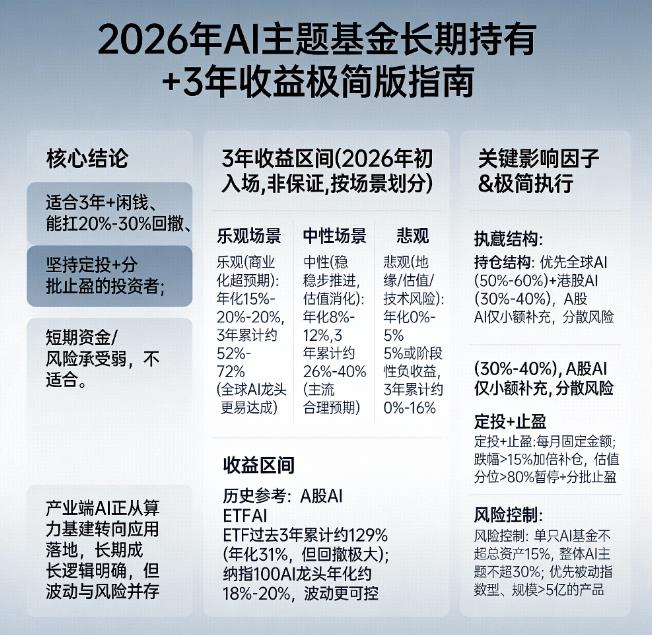 2026年人工智能主题基金适合长期持有吗？持有3年收益如何？
