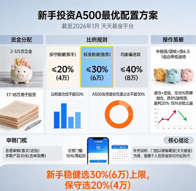 天天基金上的A500联接基金，起投门槛是多少？​