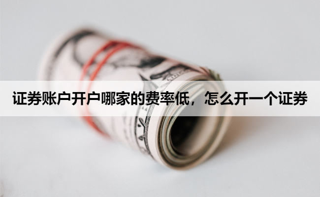 证券账户开户哪家的费率低,怎么开一个证券