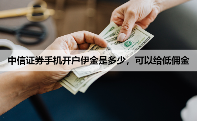 中信证券手机开户伊金是多少,可以给低佣金