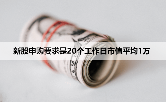 新股申购要求是20个工作日市值平均1万