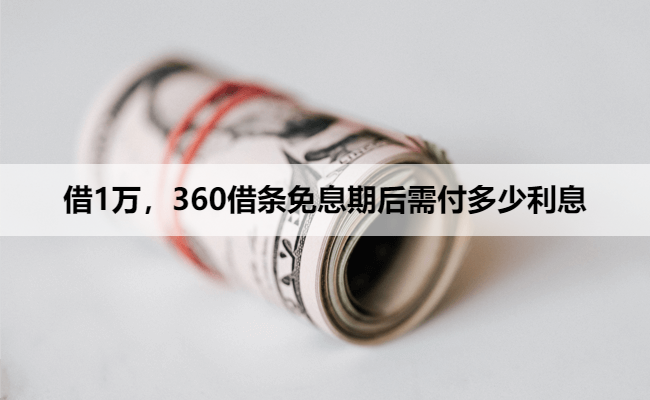 借1万，360借条免息期后需付多少利息