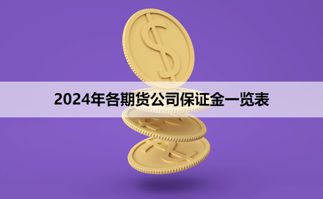 2024年各期货公司保证金一览表