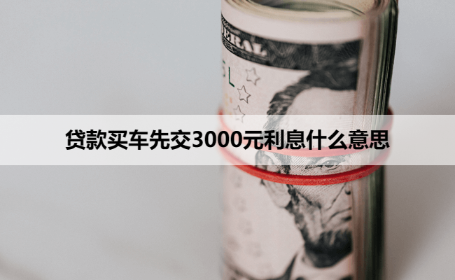 贷款买车先交3000元利息什么意思