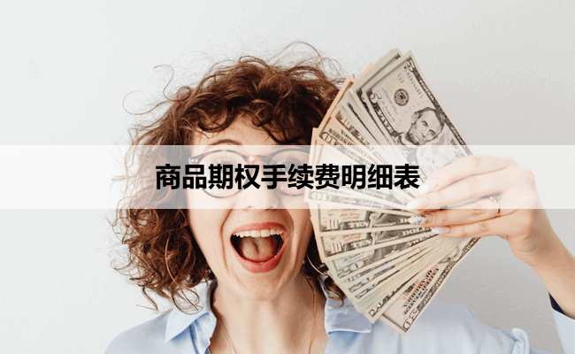 商品期权手续费明细表