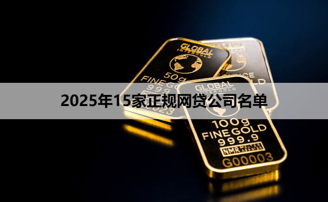 2025年15家正规网贷公司名单