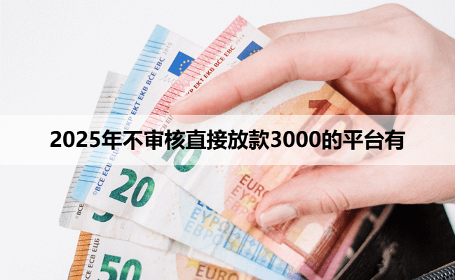 2025年不审核直接放款3000的平台有