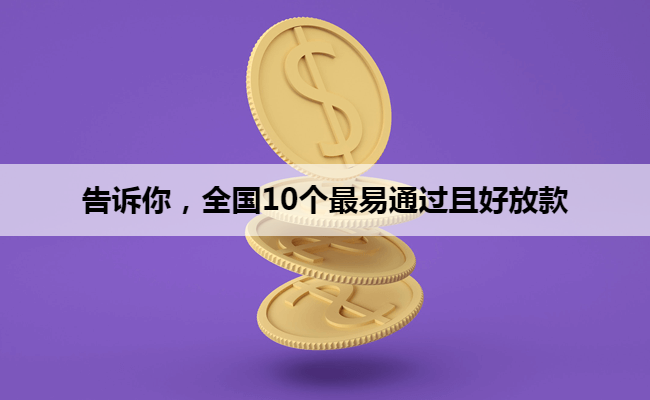 告诉你，全国10个最易通过且好放款