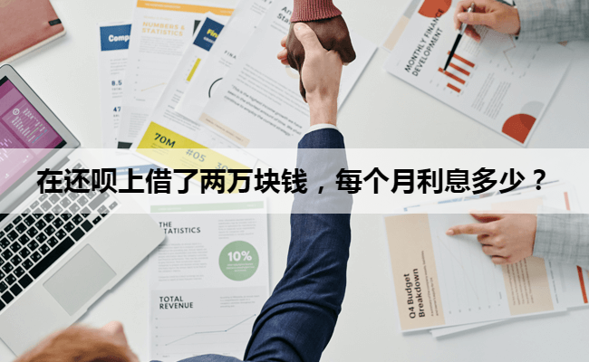 在还呗上借了两万块钱，每个月利息多少？