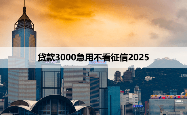 贷款3000急用不看征信2025