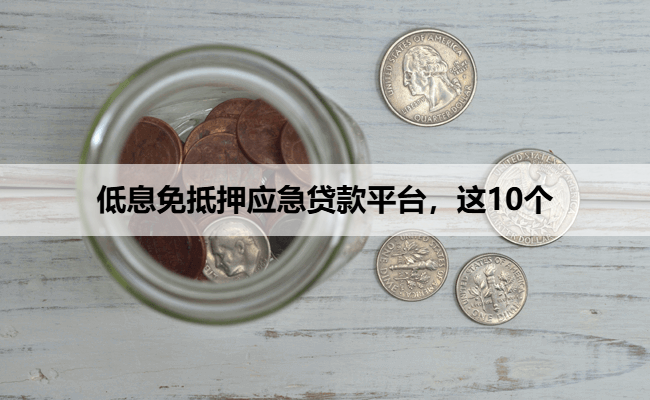 低息免抵押应急贷款平台，这10个