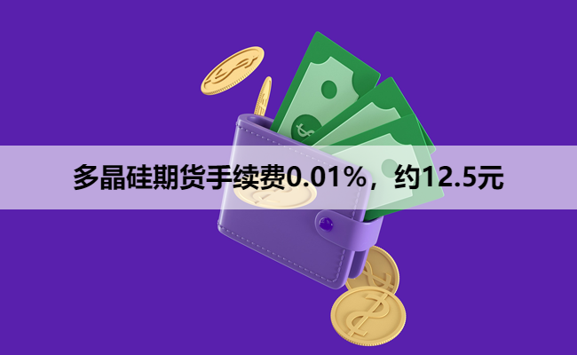 多晶硅期货手续费0.01%，约12.5元