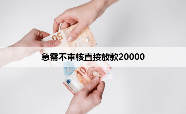 急需不审核直接放款20000