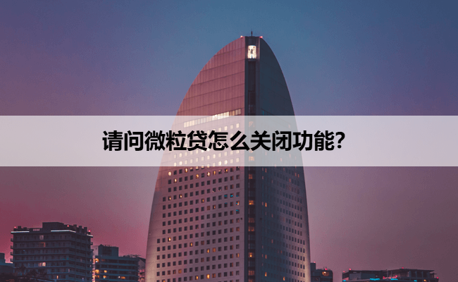 请问微粒贷怎么关闭功能？