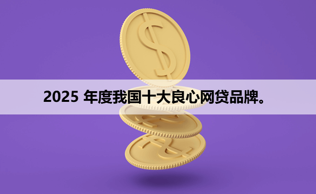 2025 年度我国十大良心网贷品牌。