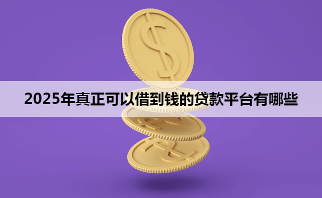 2025年真正可以借到钱的贷款平台有哪些