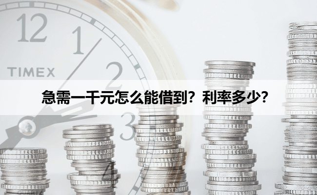 急需一千元怎么能借到？利率多少？