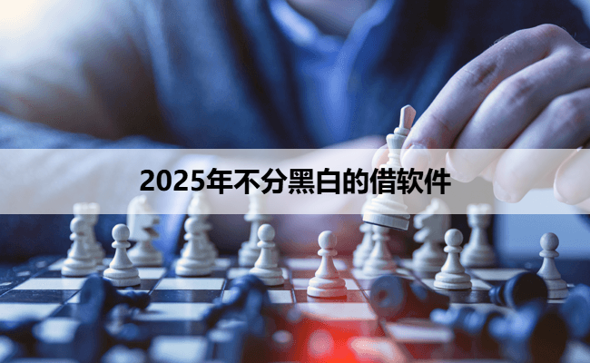 2025年不分黑白的借软件