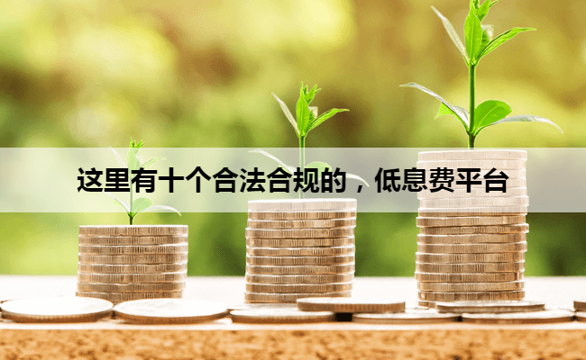 这里有十个合法合规的，低息费平台