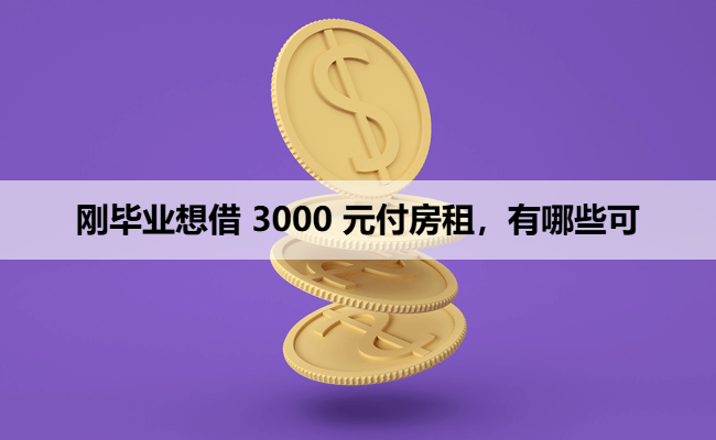 刚毕业想借 3000 元付房租，有哪些可