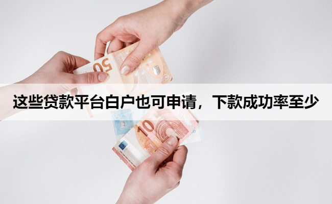 这些贷款平台白户也可申请，下款成功率至少